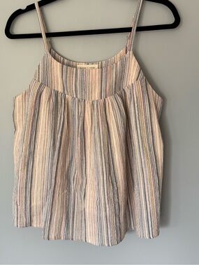 Basin + Range Striped Pastel Spaghetti-Strap Cami